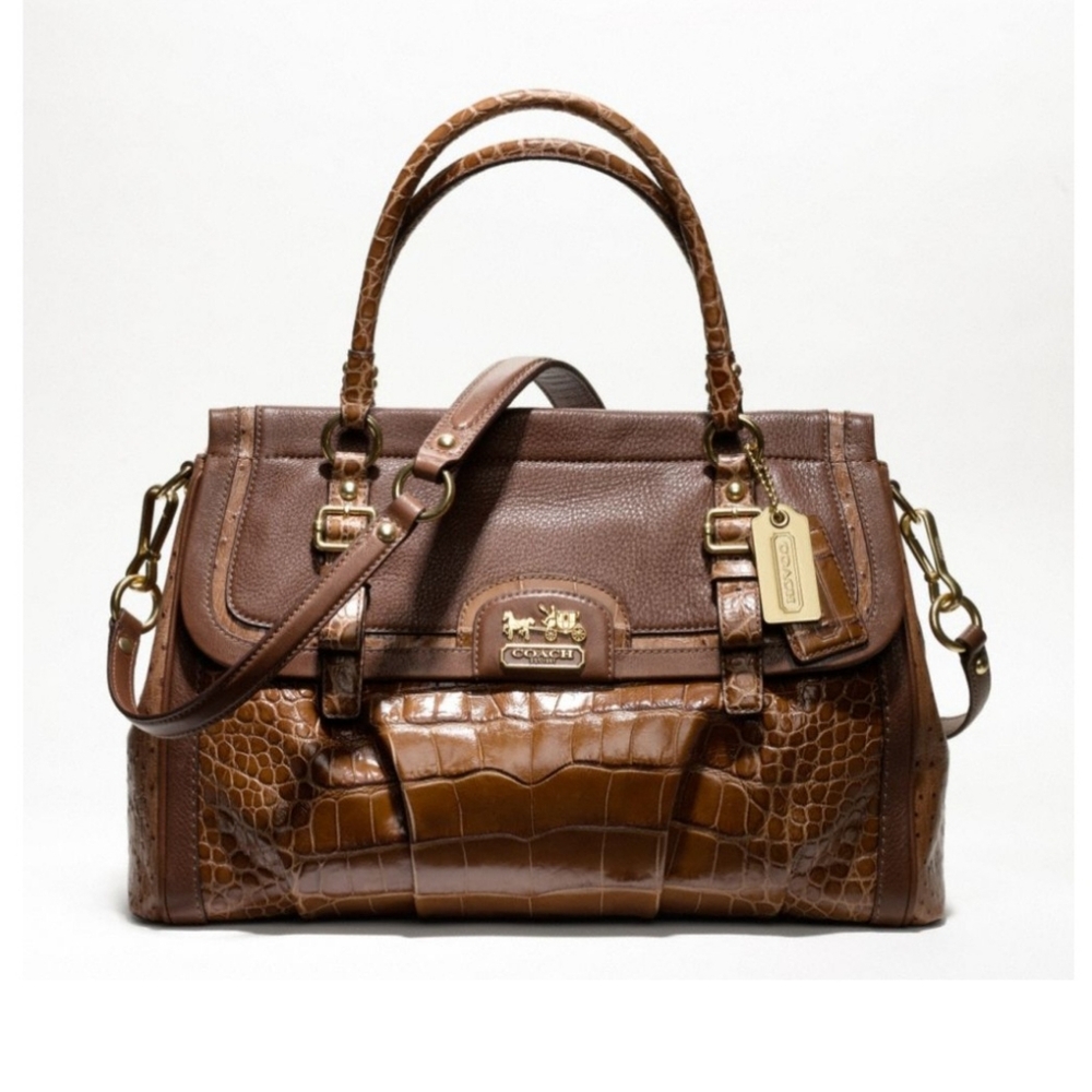 Coach Madison Spectator Embossed Exotic Flap Carryall